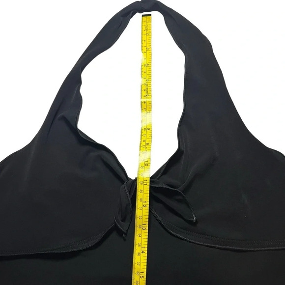 Studio M Women's Black Halter Dress Asymmetrical Hem Size Medium Lined - Picture 15 of 16